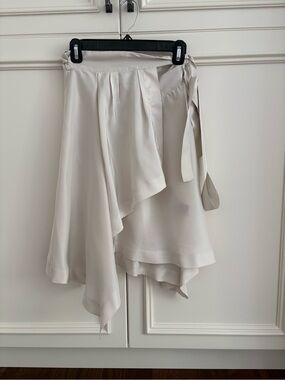 Isabel Marant Asymmetrical Silk Wrap Skirt | Size 36 | Ivory/Cream